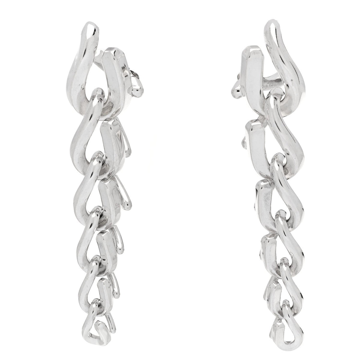 Sterling Silver Forge Drop Link Earrings