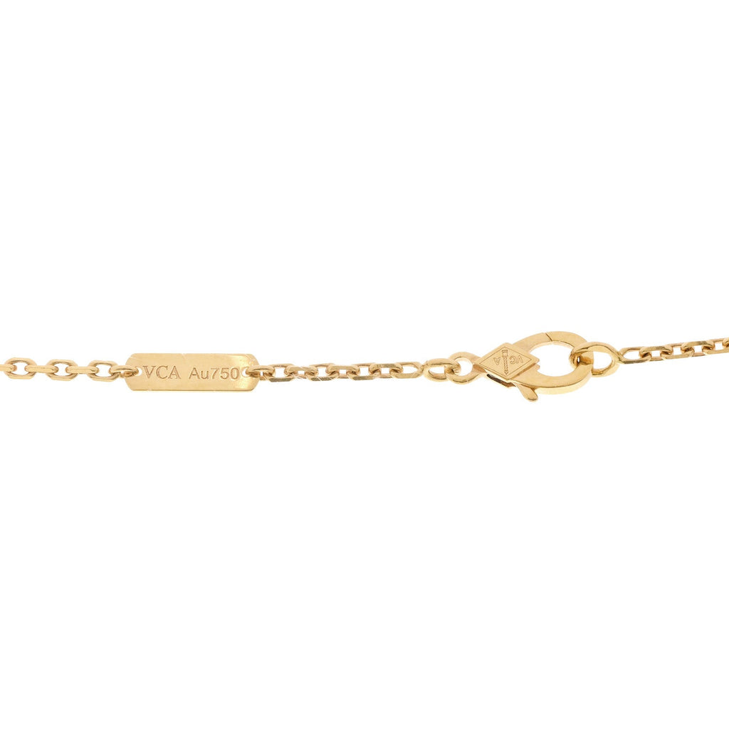 18K Yellow Gold Malachite Magic Alhambra Pendant Necklace
