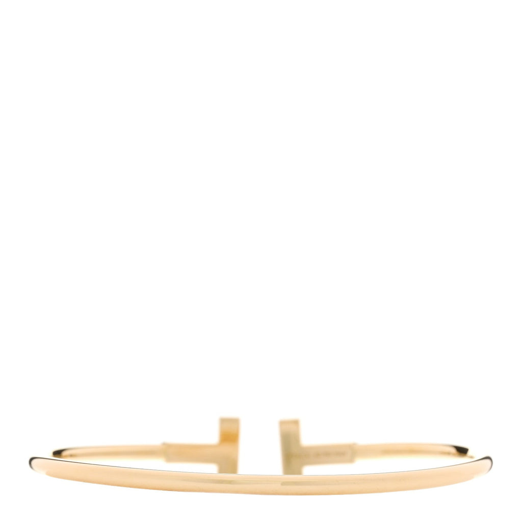 18K Yellow Gold Diamond T Wire Bracelet