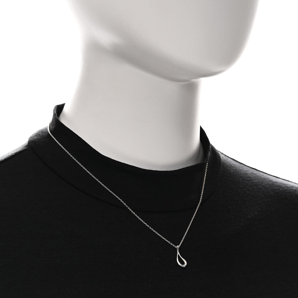 Sterling Silver Elsa Peretti Open Tear Drop Pendant Necklace