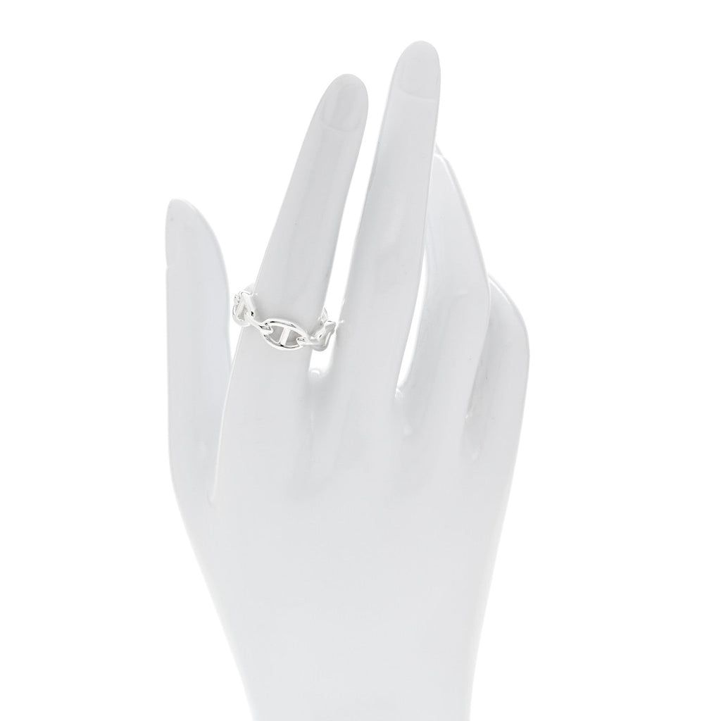 Sterling Silver PM Chaine d'Ancre Enchainee Band Ring 55 7.25