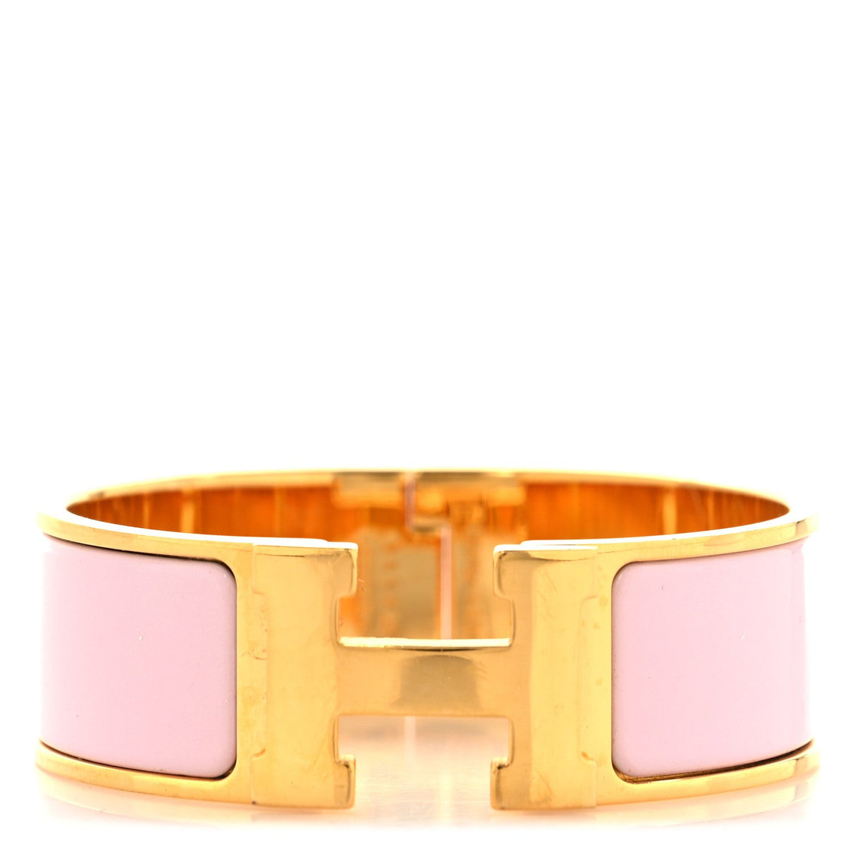 Enamel Wide Clic Clac H Bracelet PM Rose Dragee