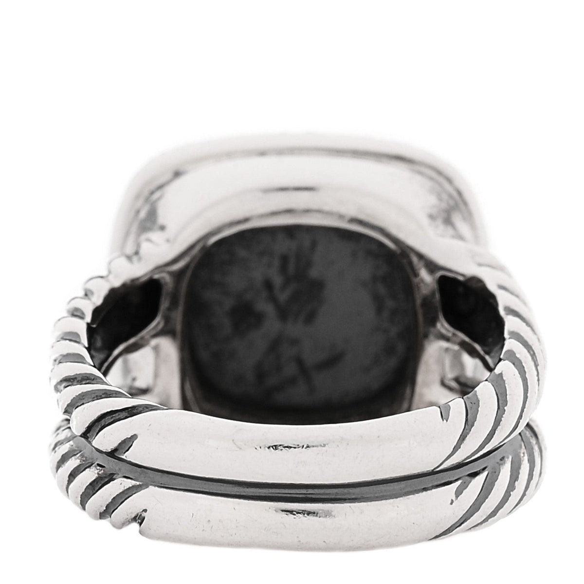 Sterling Silver Diamond Hematite 11mm Albion Ring 51 5.75