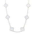 18K White Gold Chalcedony 10 Motifs Vintage Alhambra Necklace