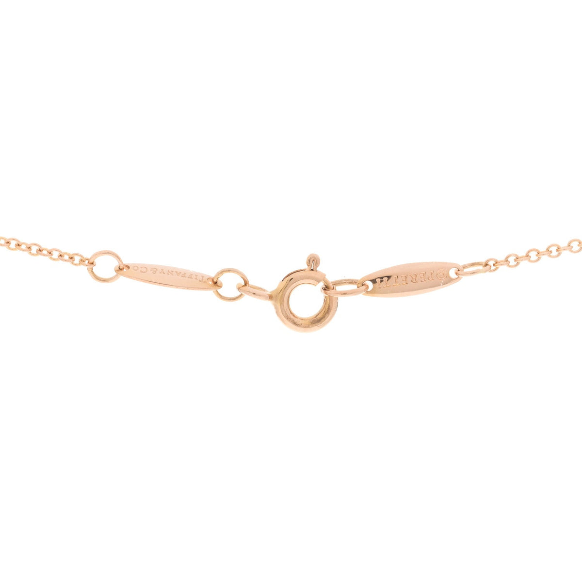 18K Rose Gold Diamond .17ct Elsa Peretti Diamonds by the Yard Pendant Necklace