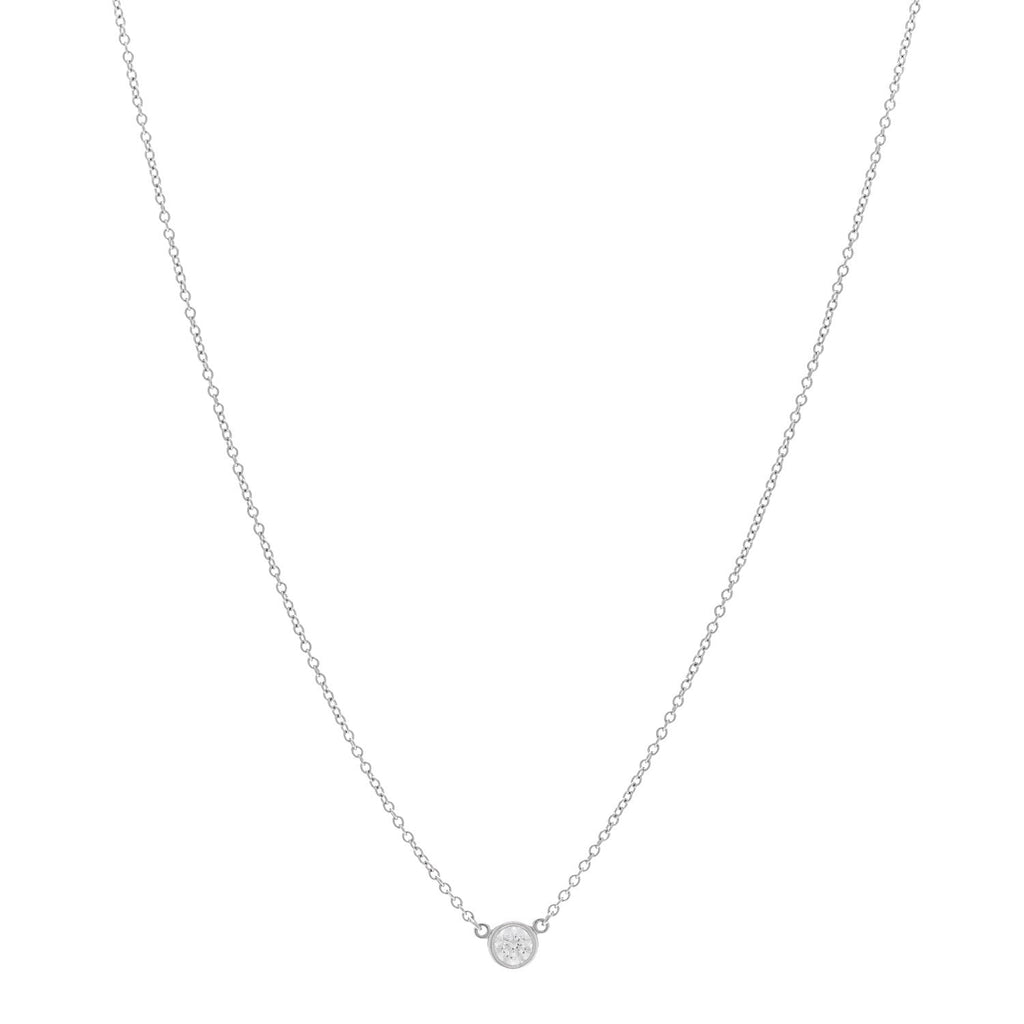 Platinum Diamond .22ct Elsa Peretti Diamonds By The Yard Pendant Necklace