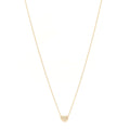 18K Yellow Gold Diamond Cable Heart Pave Pendant Necklace