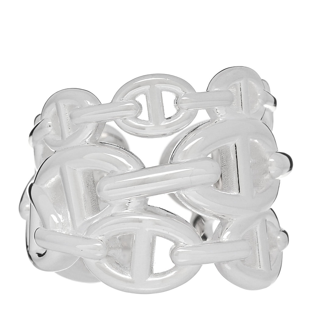 Sterling Silver GM Chaine d'Ancre Enchainee Band Ring 53 6.5