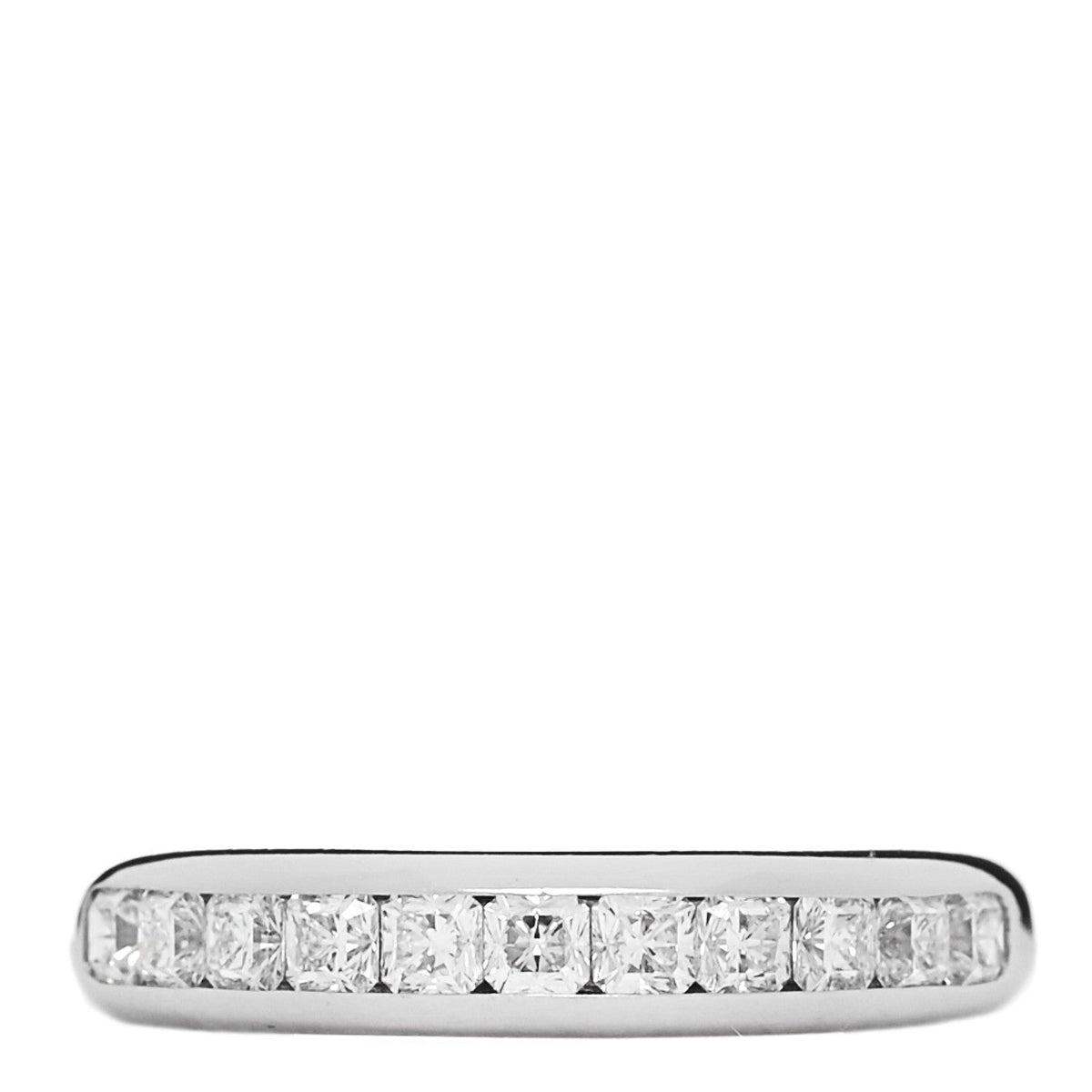 Platinum Diamond Princess Lucida Half Circle Wedding Band Ring 53 6.25