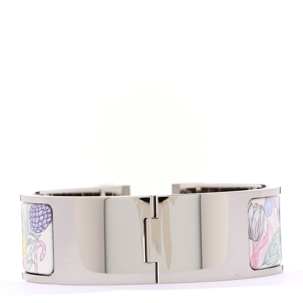 Enamel Printed Wide Precious Paradise Clic Clac H Bracelet PM Jasmin