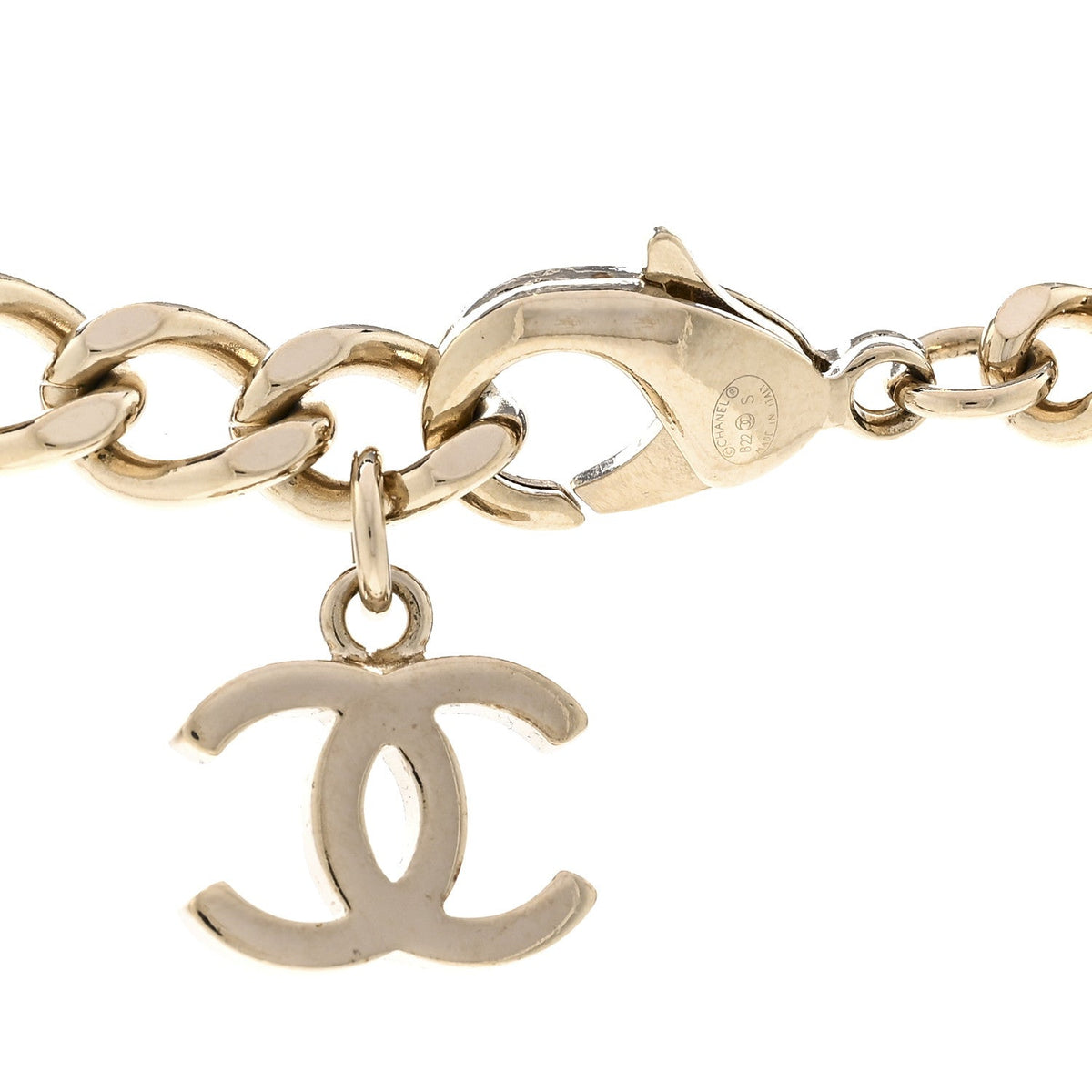 Crystal CC Chain Links Choker Necklace Gold