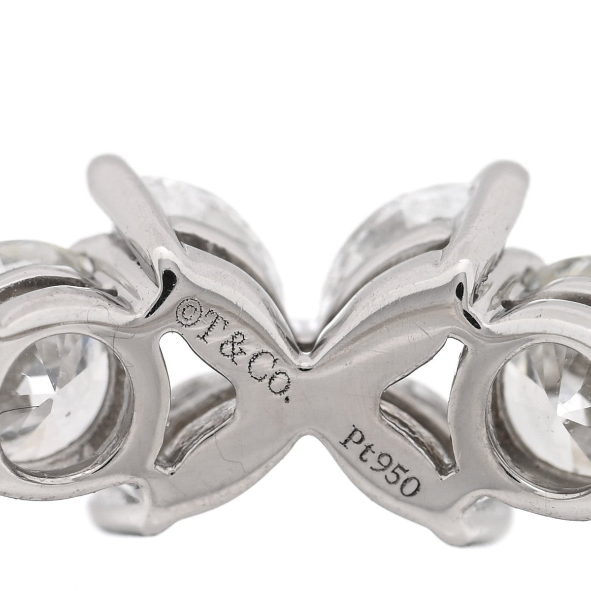 Platinum Diamond Victoria Alternating Band Ring 56 7.5