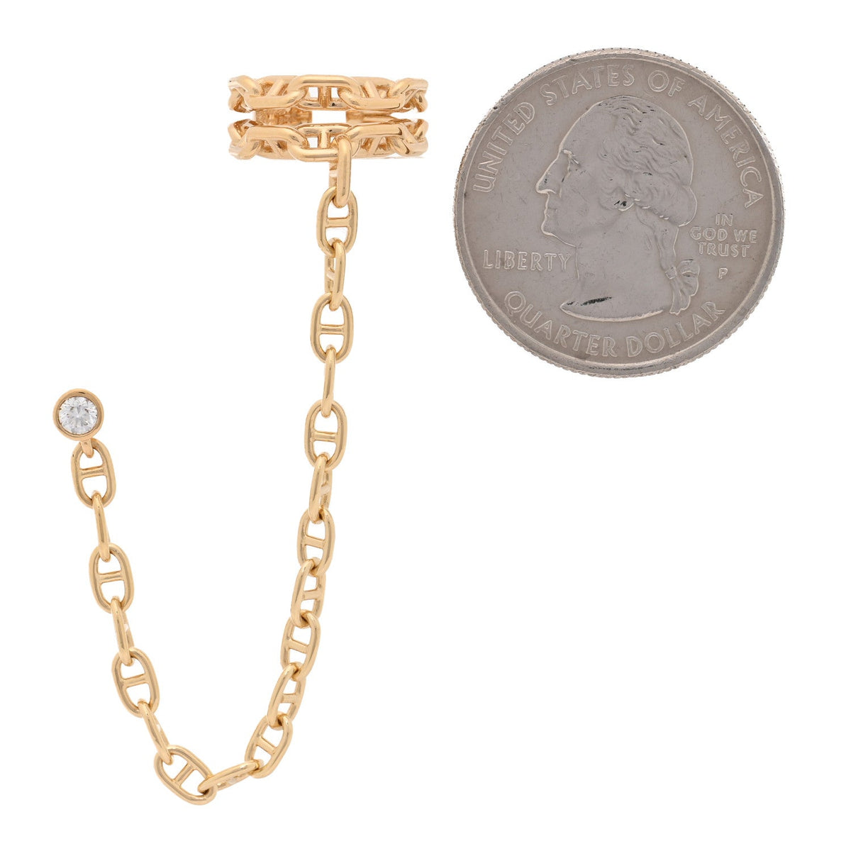 18K Yellow Gold Chaine D'Ancre Calypso Right Single Climber Earring