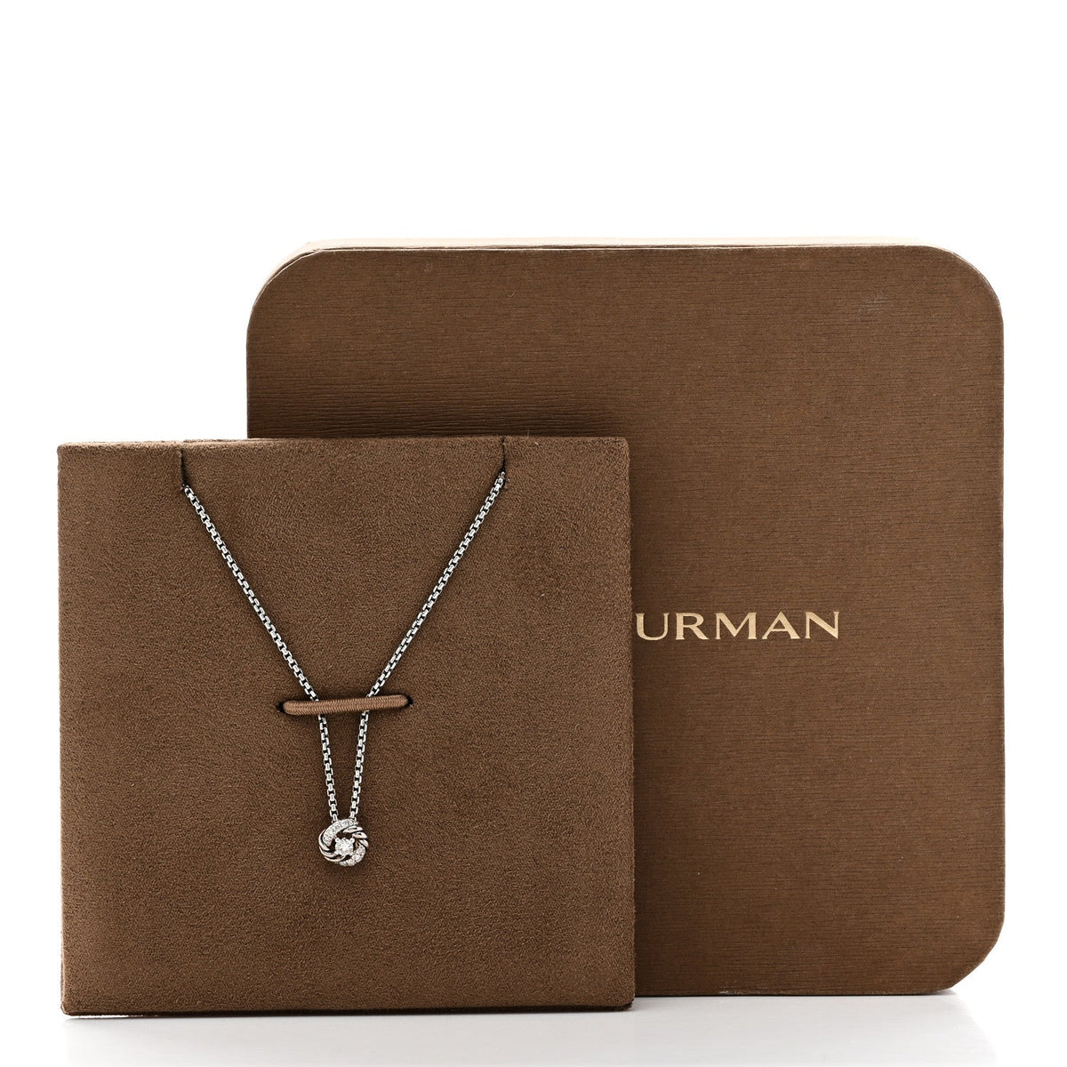 Sterling Silver Diamond 8mm Petite Infinity Pendant Necklace