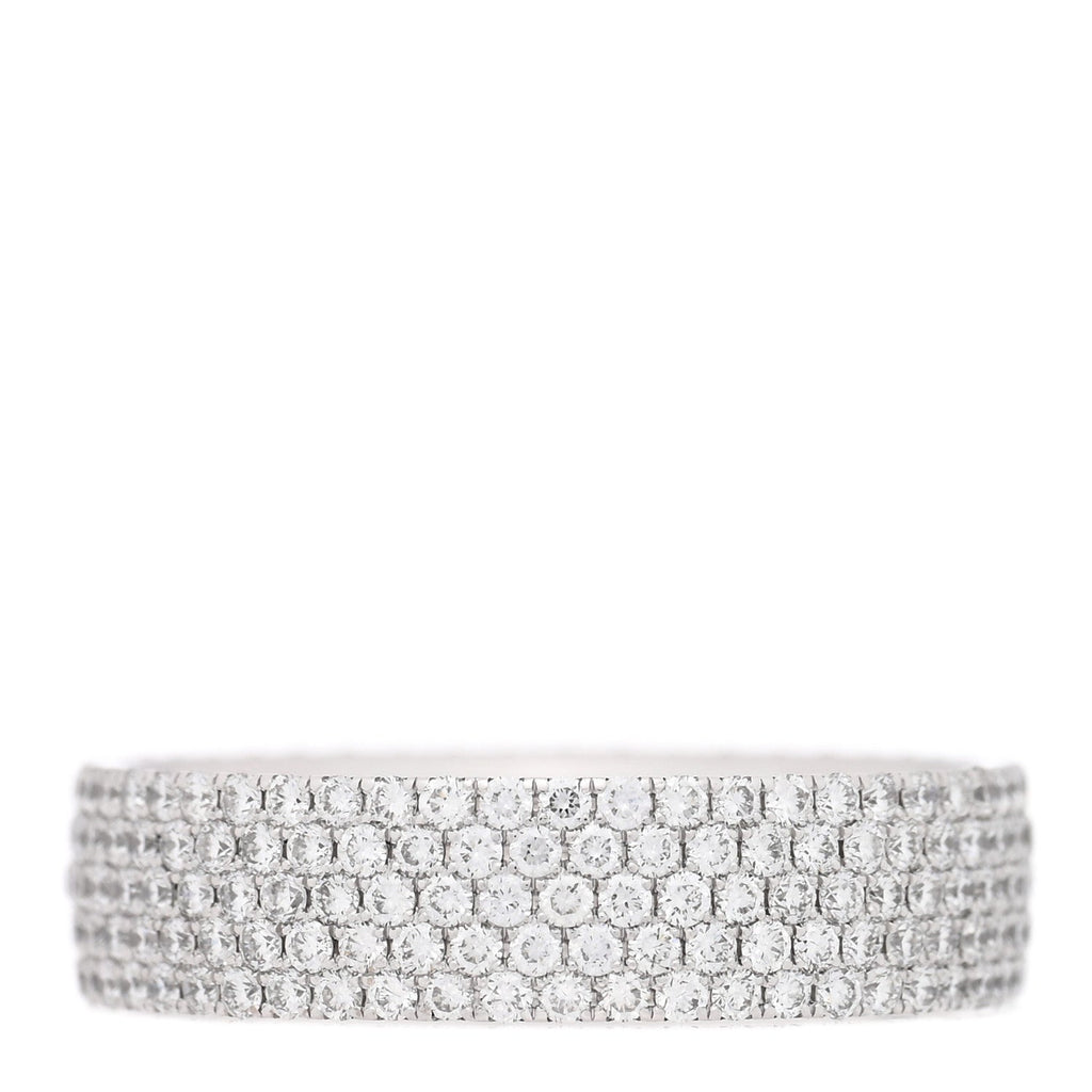 18K White Gold Diamond Metro Five-Row Ring 52 6