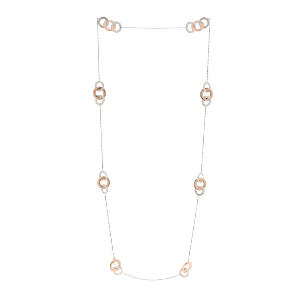 Sterling Silver Rubedo 1837 Interlocking Circles Long Necklace