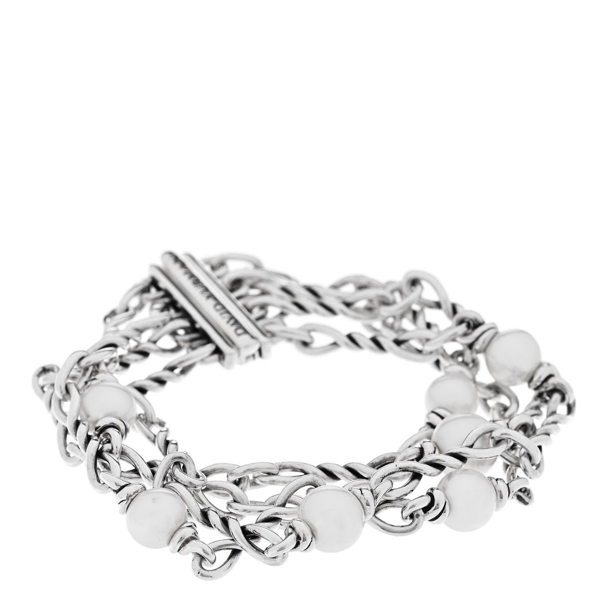Sterling Silver Pearl Continuance Four-Row Chain Bracelet