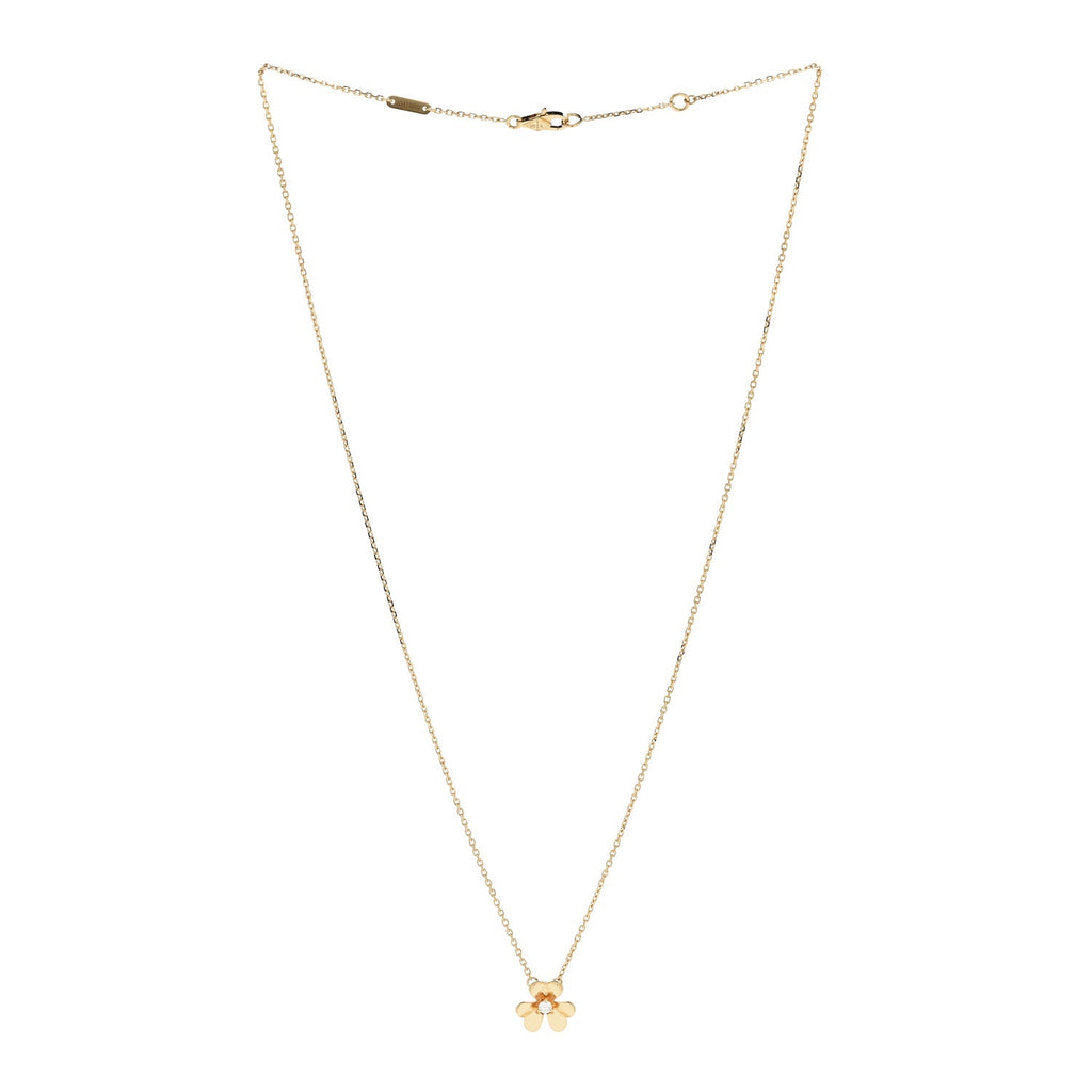18K Yellow Gold Diamond Mini Frivole Pendant Necklace