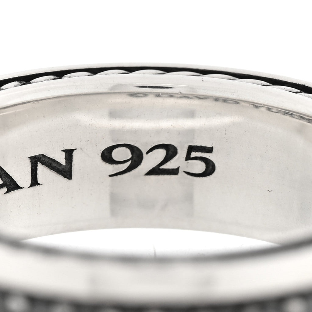 Sterling Silver Black Diamond Streamline Two-Row Band Ring