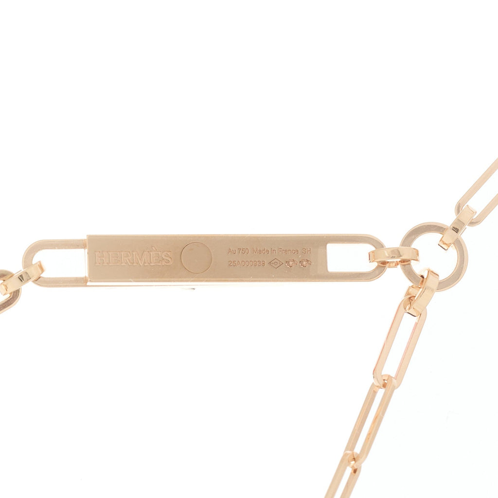 18K Rose Gold Diamond Pave PM Kelly Chaine Lariat Necklace SH