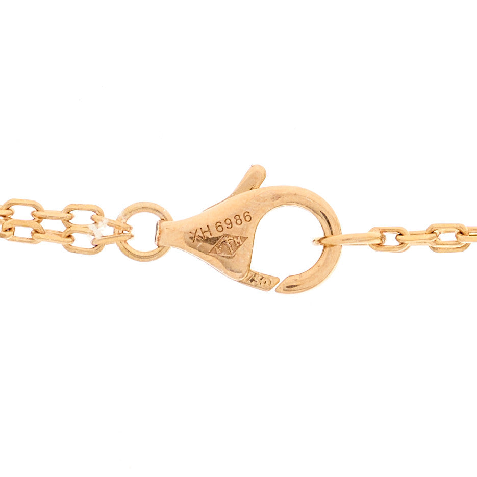 18K Pink Gold Ceramic Diamond Three Ring LOVE Pendant Necklace