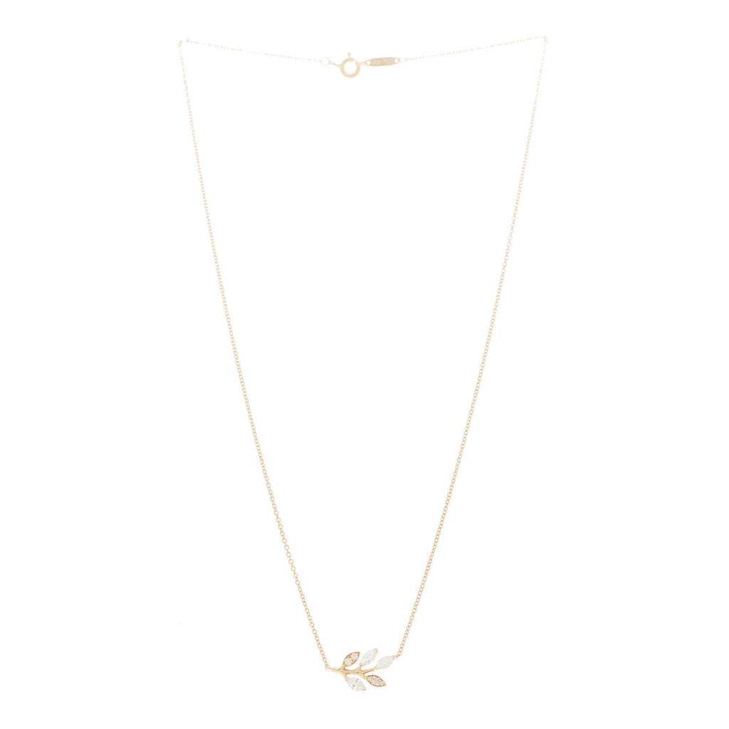 18K Rose Gold Diamond Victoria Vine Pendant Necklace