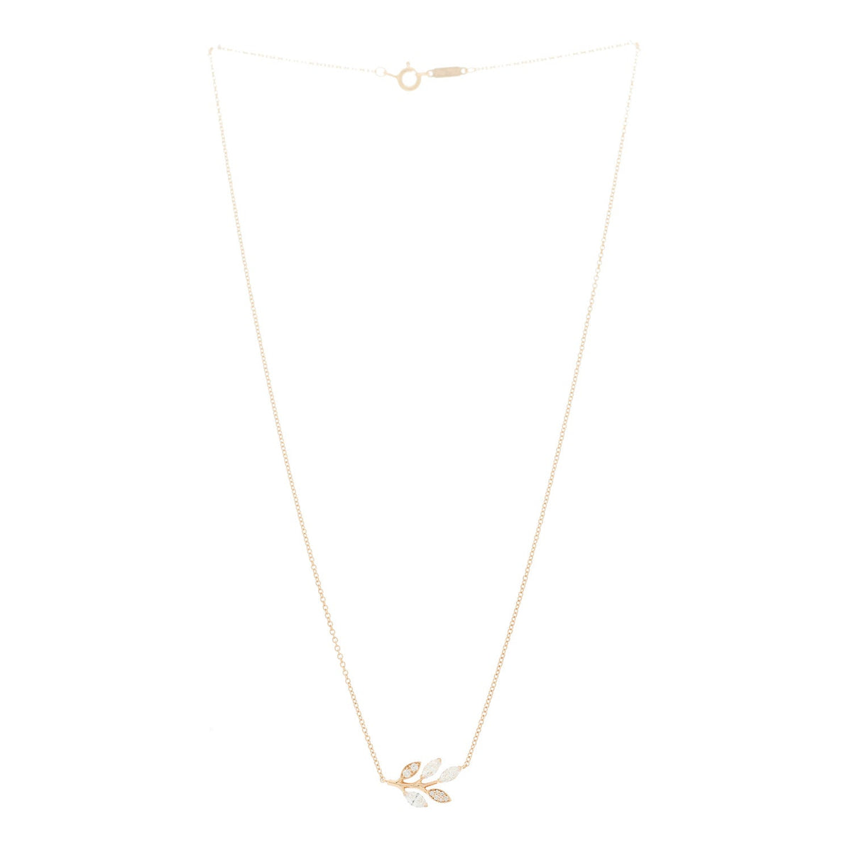18K Rose Gold Diamond Victoria Vine Pendant Necklace