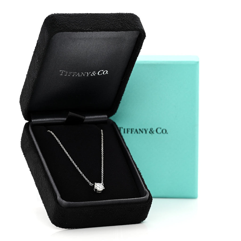 Platinum Diamond .61ct Solitaire Pendant Necklace