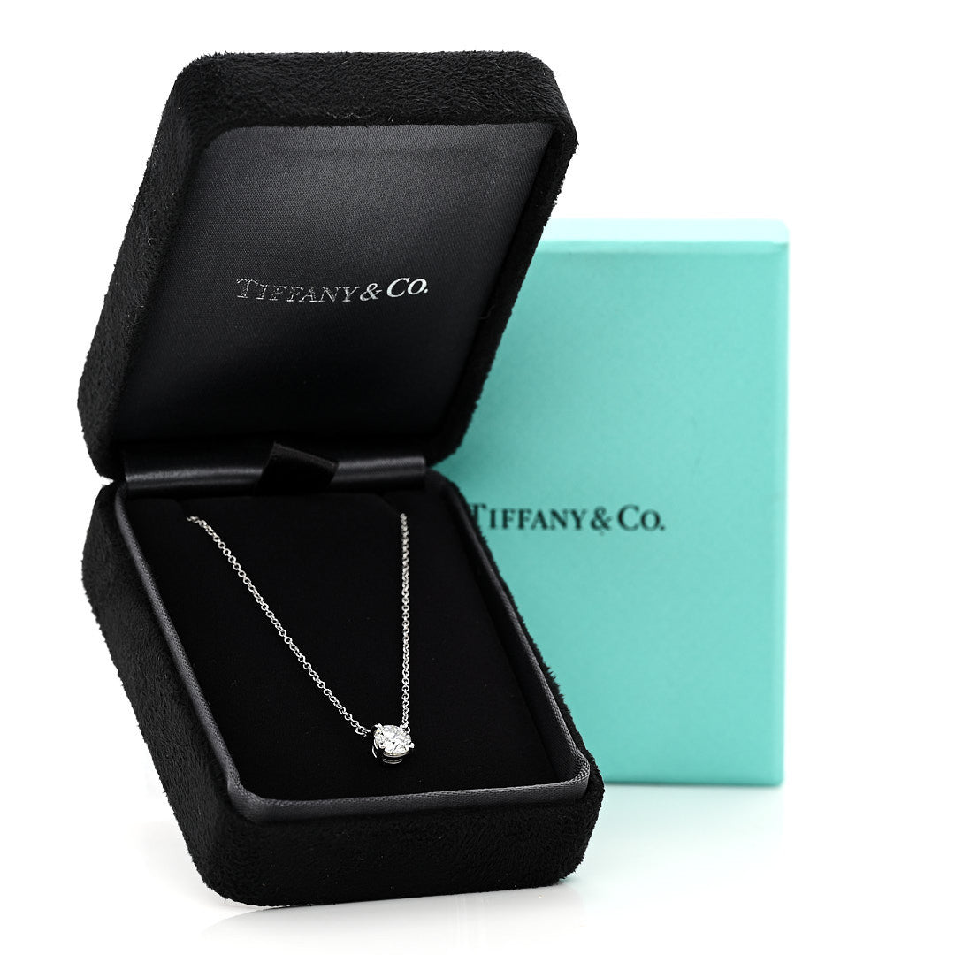 Platinum Diamond .61ct Solitaire Pendant Necklace