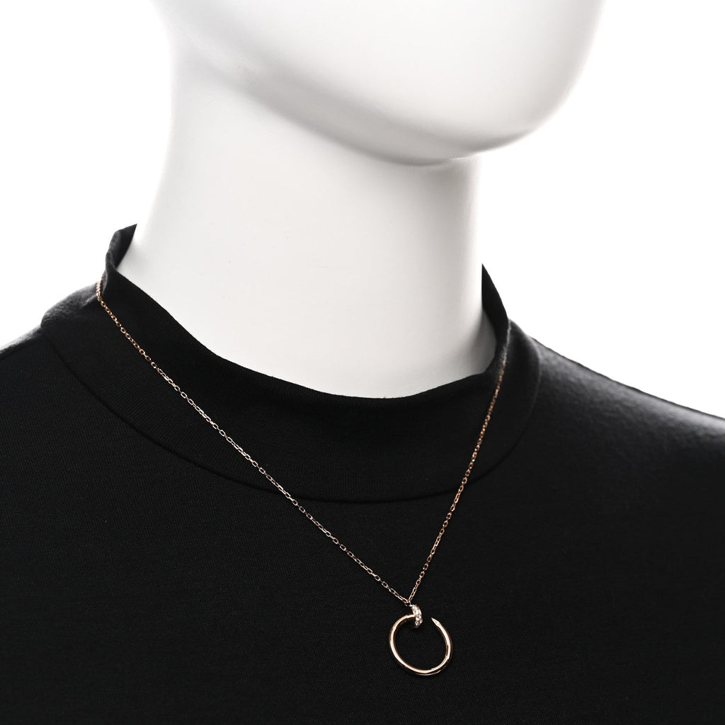 18K Pink Gold Diamond Juste Un Clou Pendant Necklace