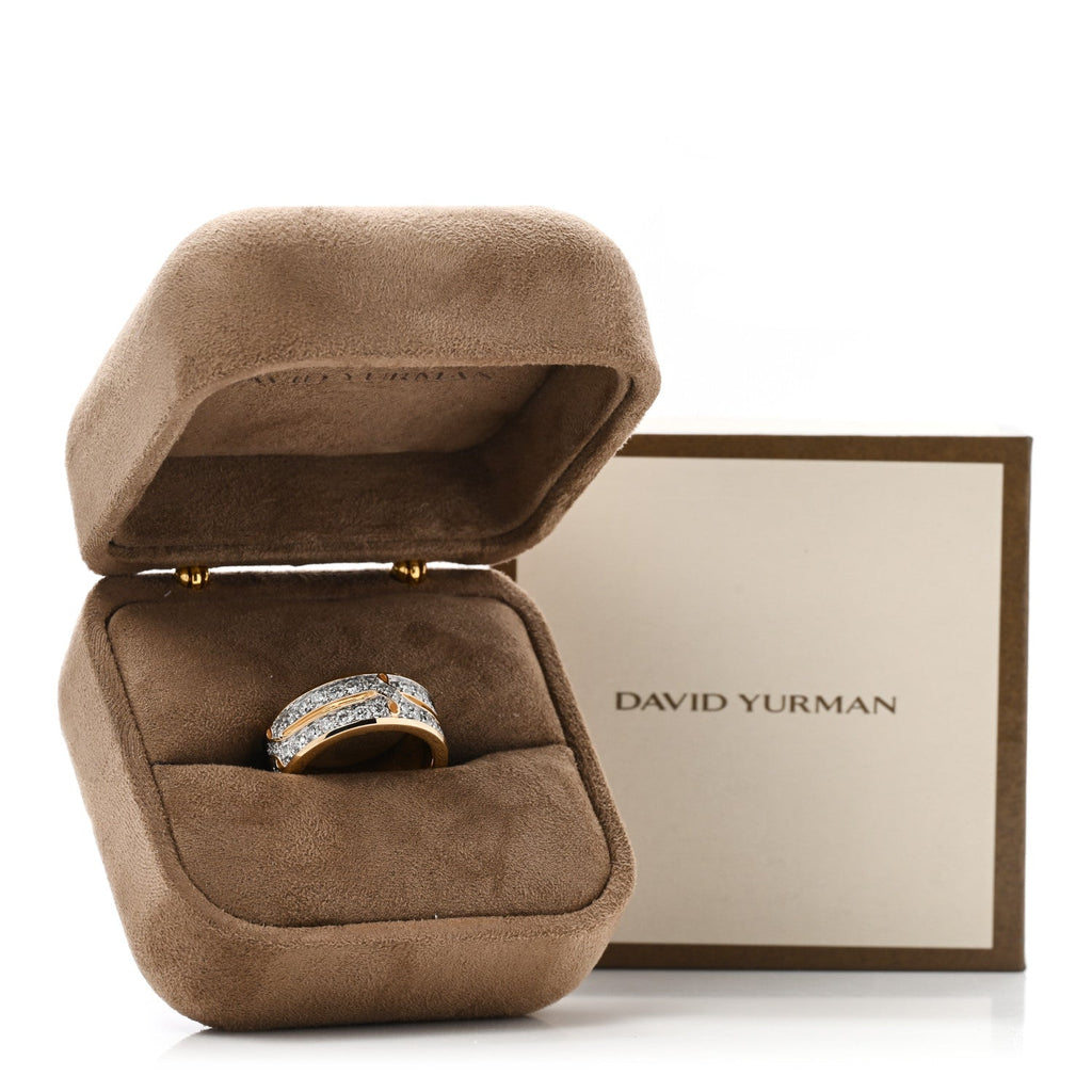 18K Yellow Gold Diamond 8mm Armory Band Ring 57 8