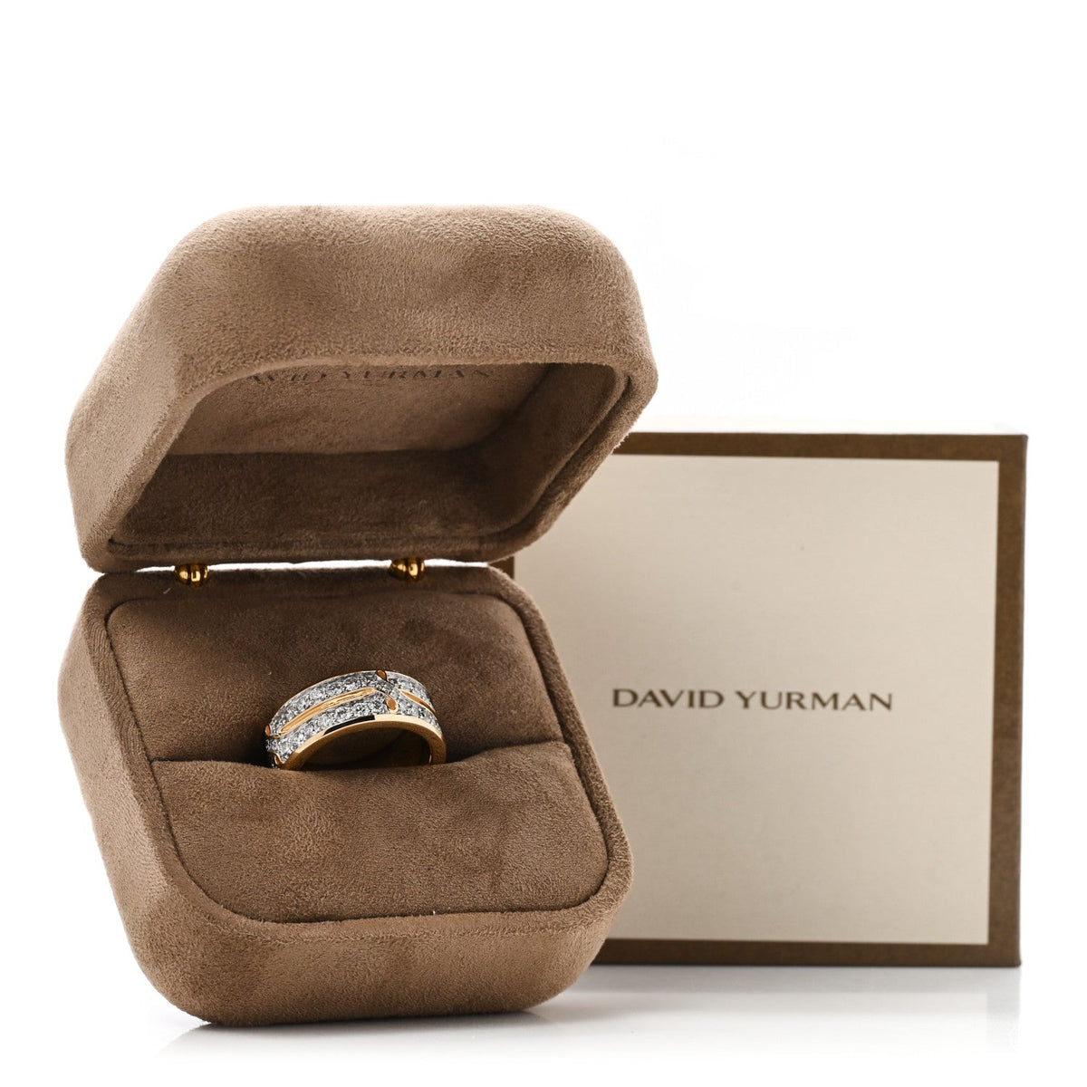 18K Yellow Gold Diamond 8mm Armory Band Ring 57 8