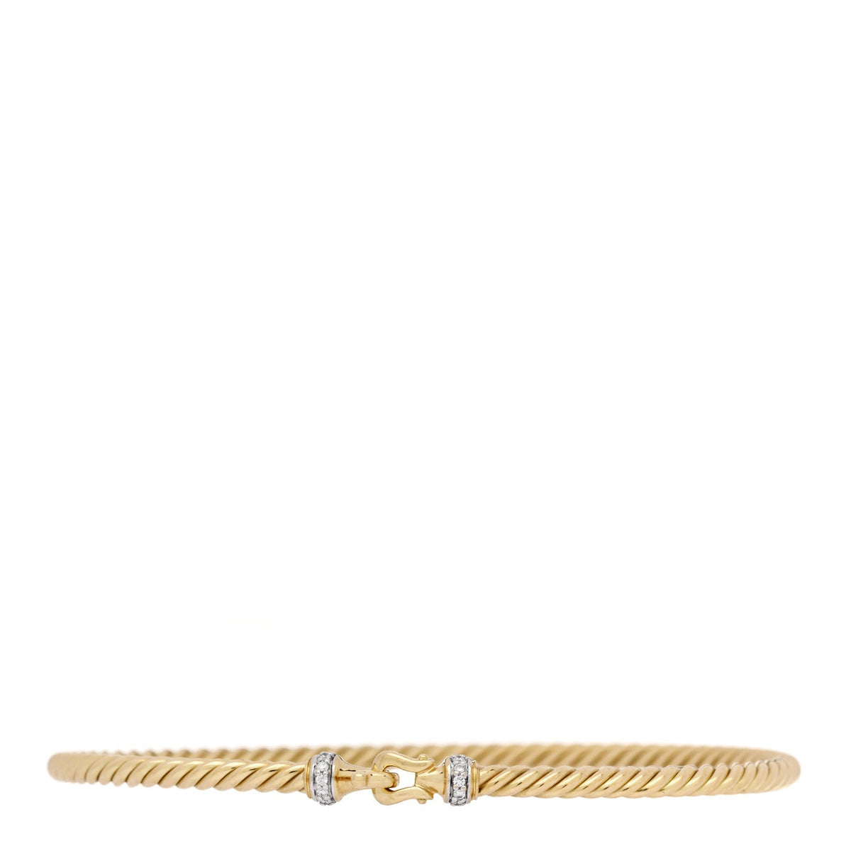18K Yellow Gold Diamond 2.6mm Cable Collectibles Buckle Bracelet