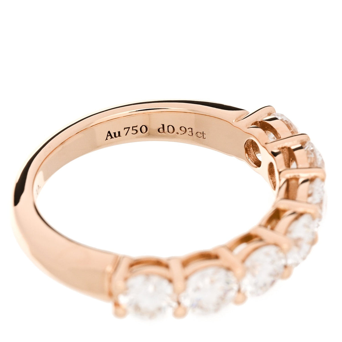 18K Rose Gold Diamond 3.5mm Forever Half Circle Band Ring 43 2.75