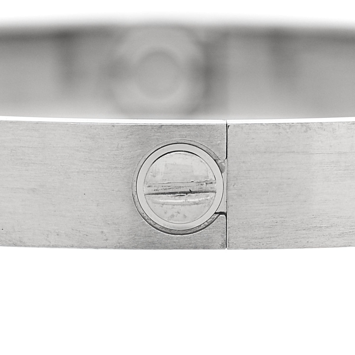 18K White Gold Brushed Finish LOVE Bracelet 18