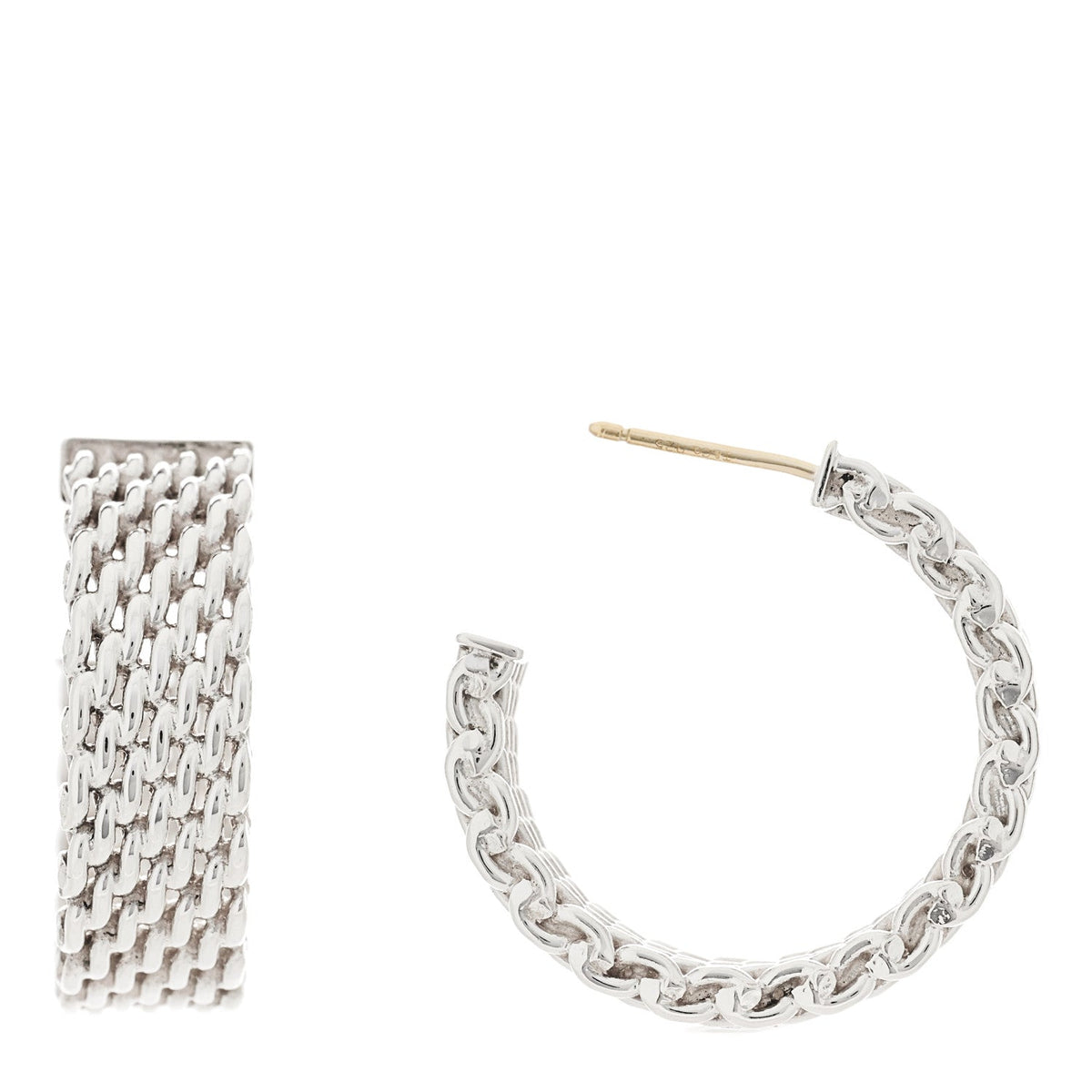 Sterling Silver Wide Somerset Hoop Earrings