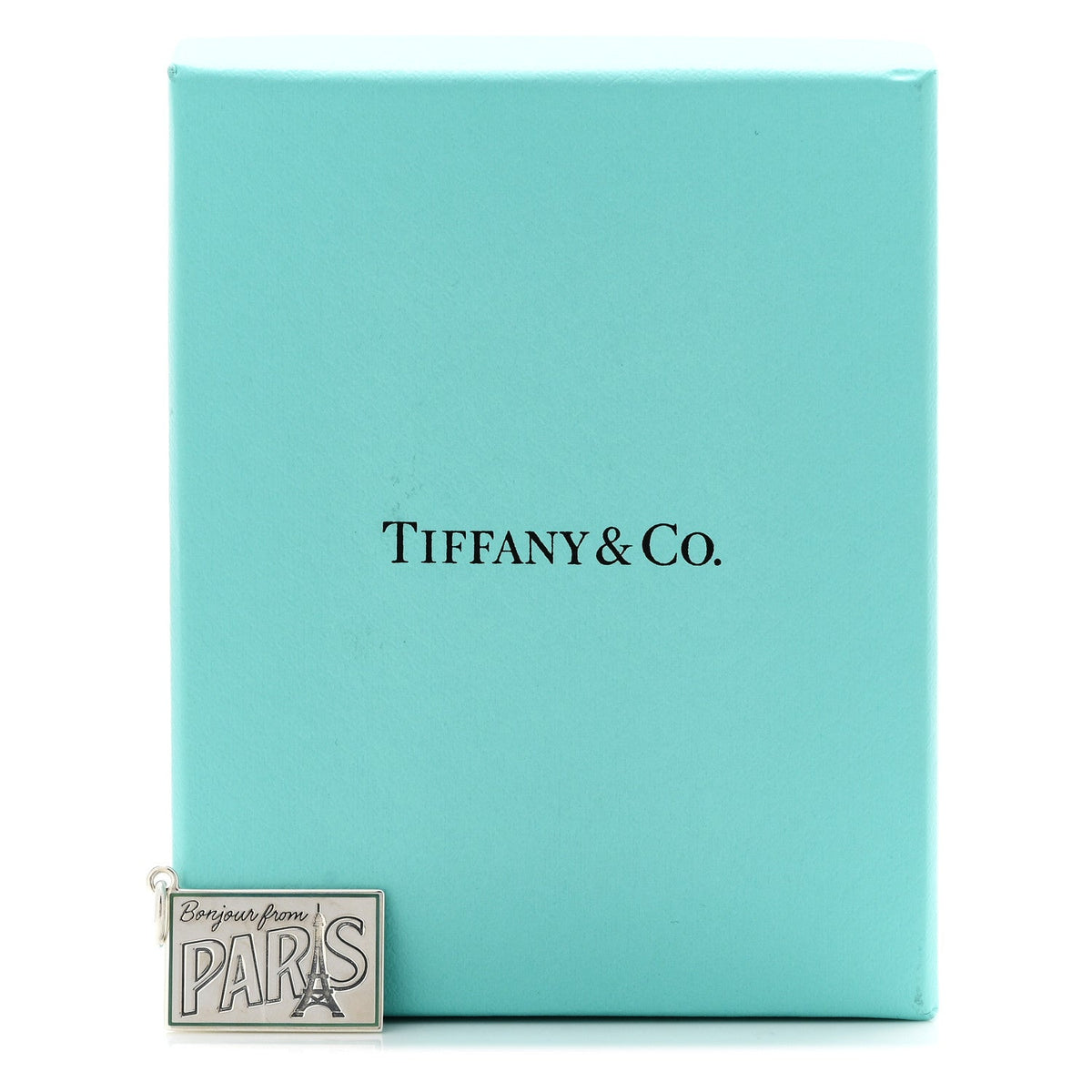 Sterling Silver Enamel Paris Postcard Charm Blue