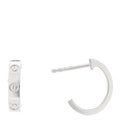 18K White Gold Small LOVE Hoop Earrings