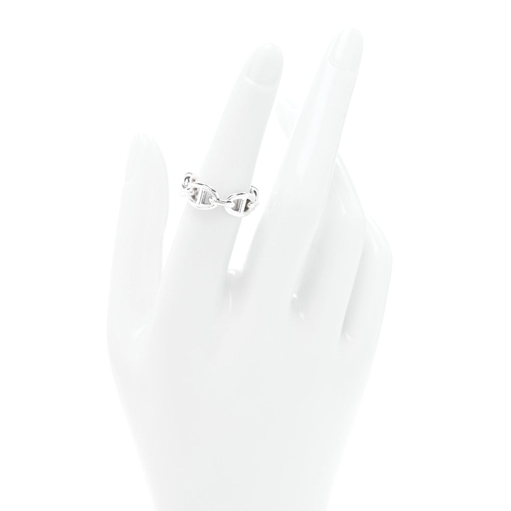 Sterling Silver PM Chaine d'Ancre Enchainee Band Ring 52 6