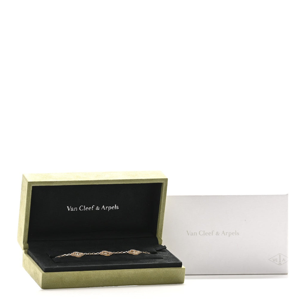 18K Yellow Gold 5 Motifs Vintage Alhambra Bracelet
