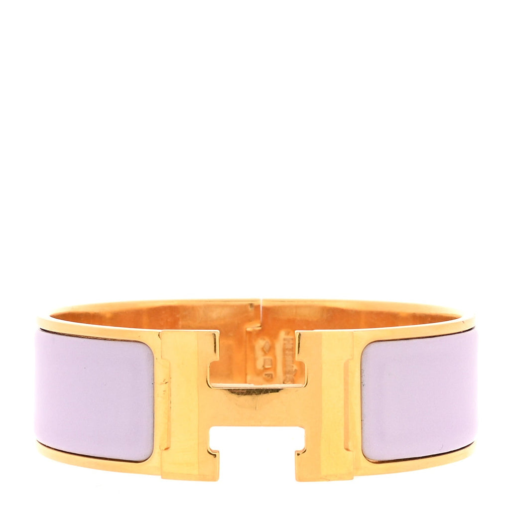 Enamel Wide Clic Clac H Bracelet GM Parme