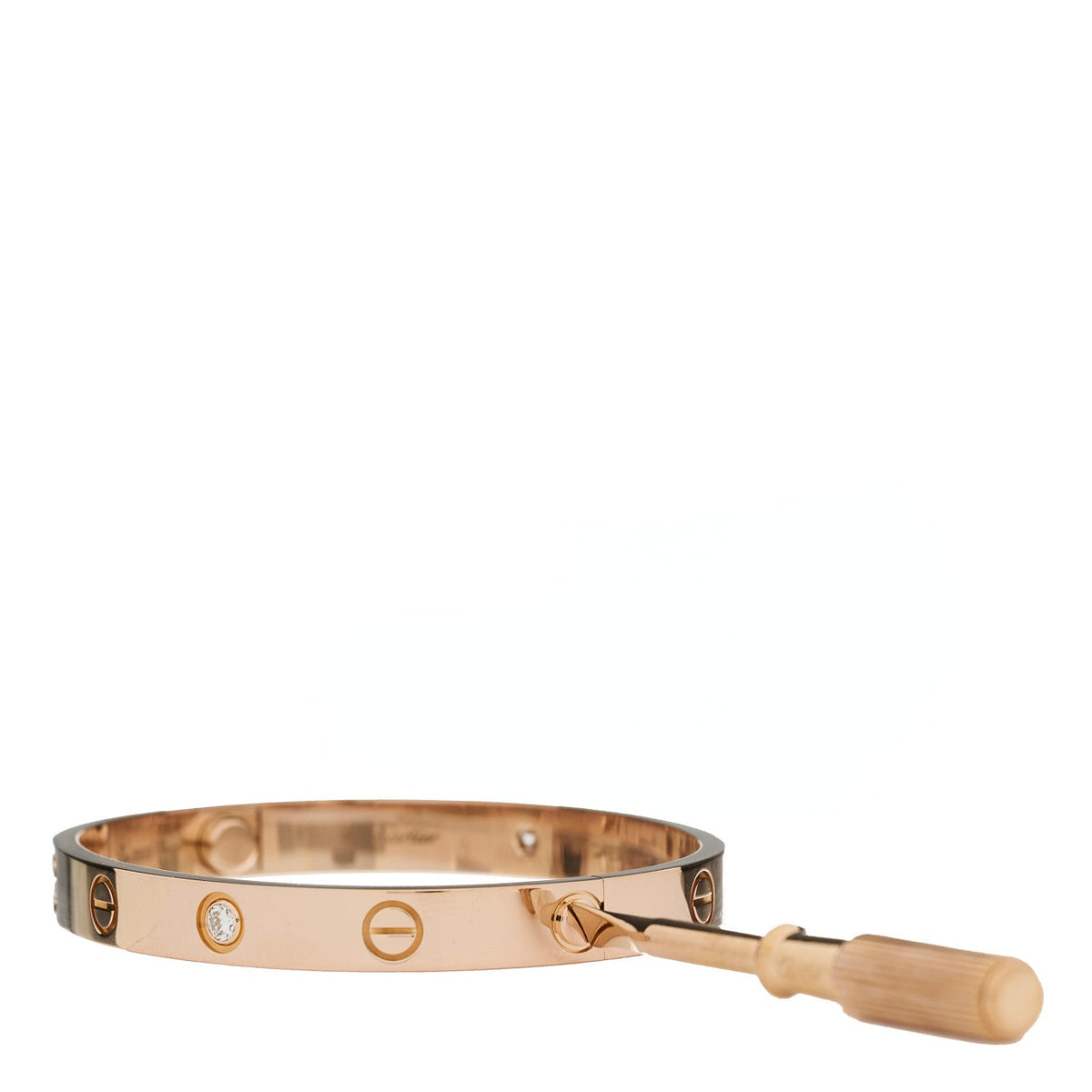 18K Pink Gold 4 Diamond LOVE Bracelet 16