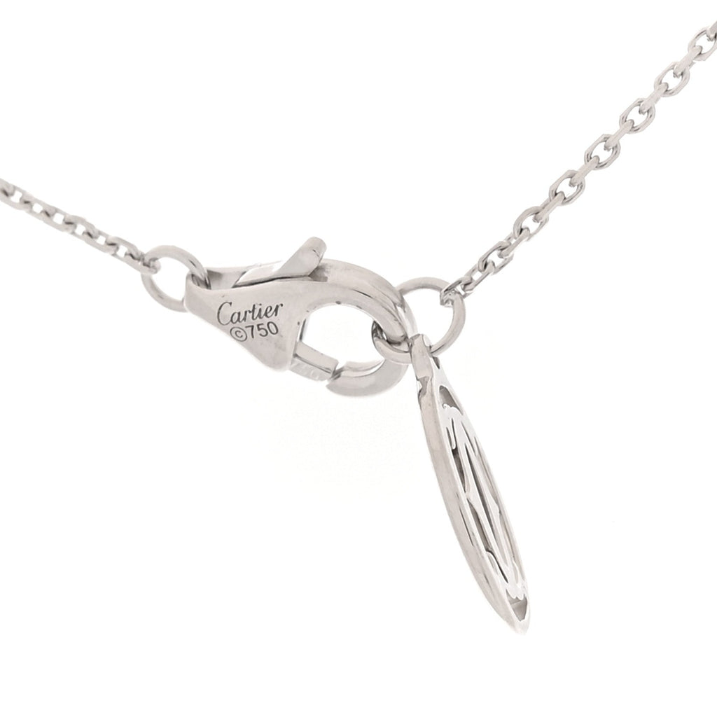 18K White Gold Diamond .30ct C De Cartier Pendant Necklace