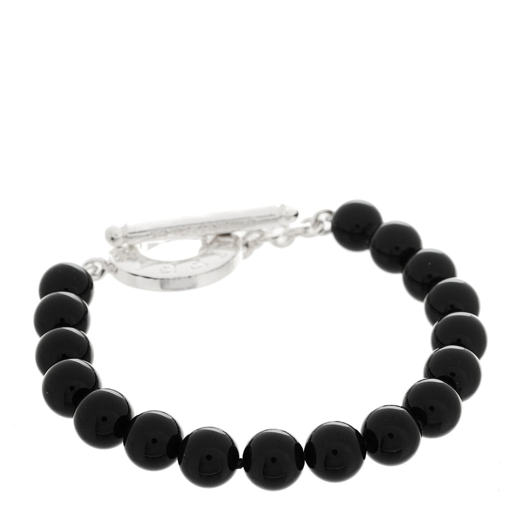 Sterling Silver Black Onyx Bead Toggle Bracelet