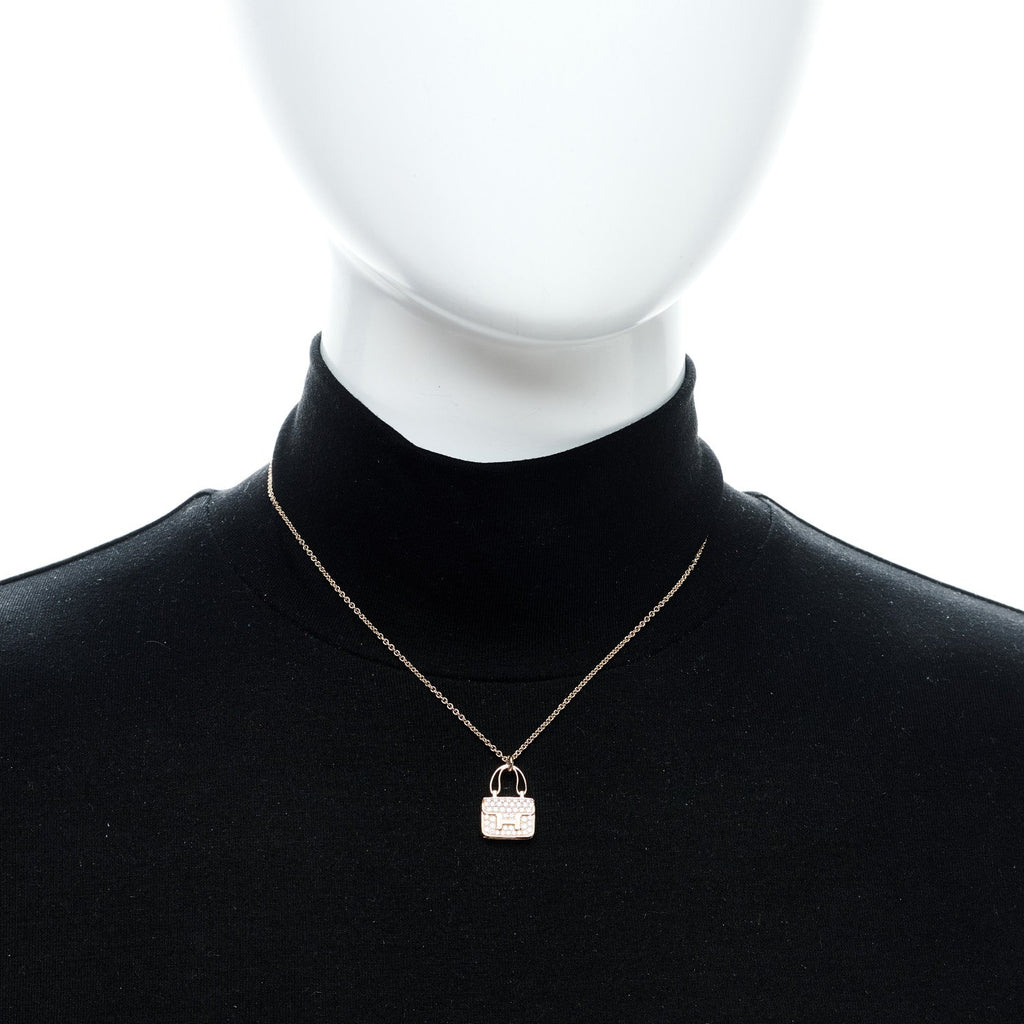 18K Rose Gold Diamond Constance Amulettes Pendant Necklace