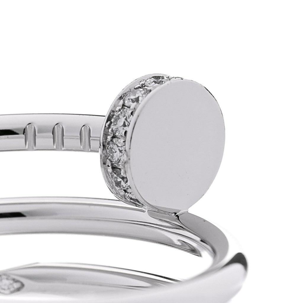 18K White Gold Diamond Double Juste Un Clou Ring 55 7.25