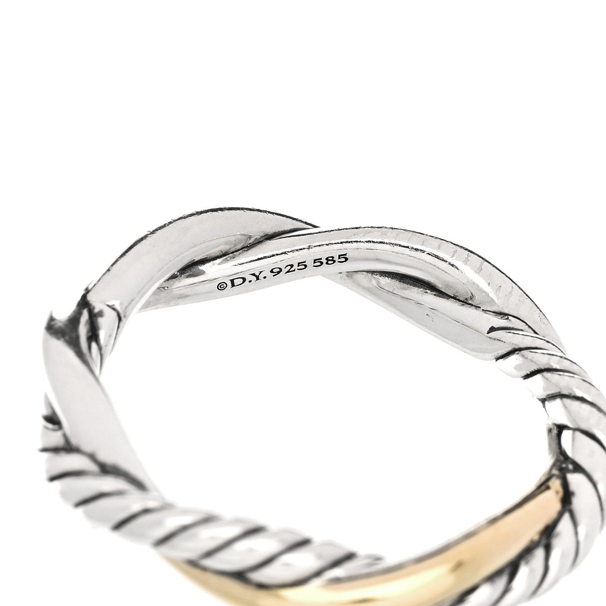 Sterling Silver 14K Yellow Gold Petite Infinity Band Ring 52 6