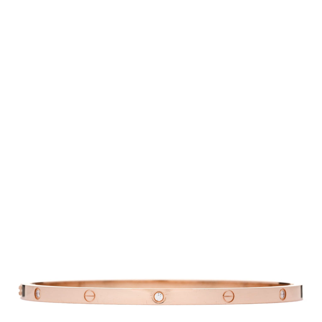 18K Pink Gold 6 Diamond Small LOVE Bracelet 19