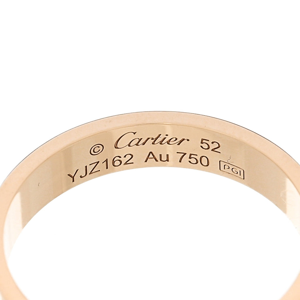 18K Yellow Gold 3.5mm LOVE Wedding Band Ring 52 6
