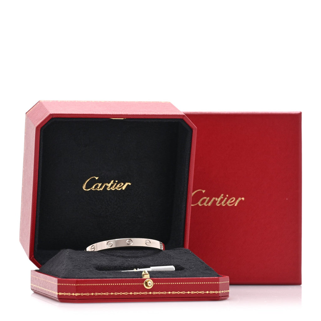 18K White Gold LOVE Bracelet 16